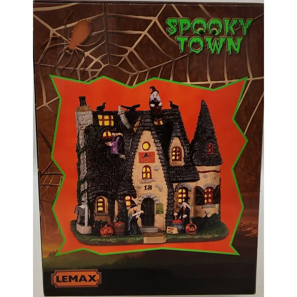 Lemax Spooky Town 2022 The Witch's Cottage #25854 Halloween Decor Porcelain